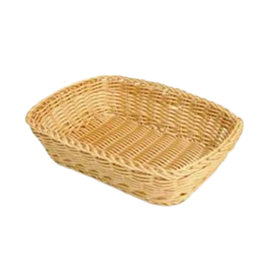 Thunder Group PLBB1209 3" H x 12" W x 9 D Natural Tan Plastic Woven Rectangular Basket