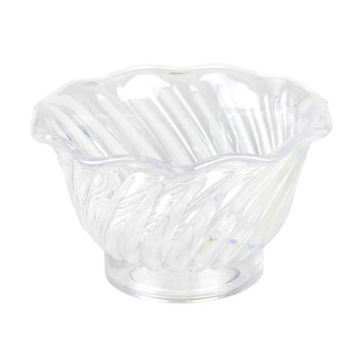 Thunder Group PLDS005C 5 Oz. Clear Plastic Swirl Tulip Shaped Dessert Dish
