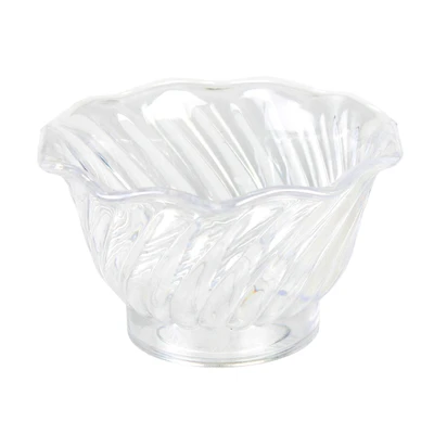 Thunder Group PLDS005C 5 Oz. Clear Plastic Swirl Tulip Shaped Dessert Dish