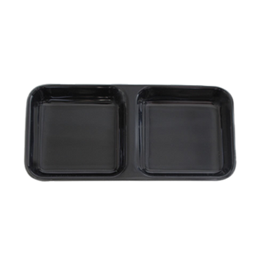 Thunder Group 19002BK 4 Oz. Black Rectangular Melamine Classic Sauce Dish