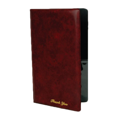 Thunder Group PCPC-1BR 5.75 " W x 9.5" H Brown Double Panel Check Presentation Holder