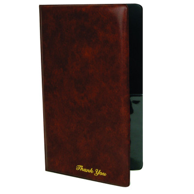 Thunder Group PCPC-1BR 5.75 " W x 9.5" H Brown Double Panel Check Presentation Holder