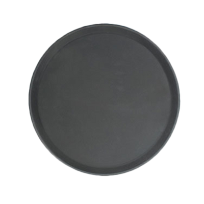 Thunder Group PLFT1600BK 16" W Black Fiber Glass Round Serving Tray