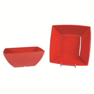Thunder Group 69009PR 90 Oz. Red Square Melamine Bowl