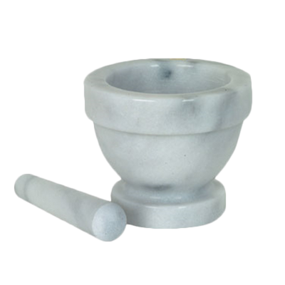 Thunder Group MRGR002 5" Dia. Marble Bowl Style Mortar and Pestle