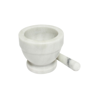 Thunder Group MRGR002 5" Dia. Marble Bowl Style Mortar and Pestle