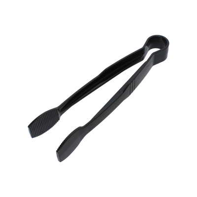 Thunder Group PLFTG012BK 12" Black Polycarbonate Flat Grip Serving Tongs