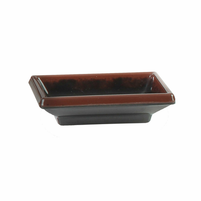 Thunder Group 1901TM 2 Oz. Melamine Rectangular Tenmoku Sauce Dish