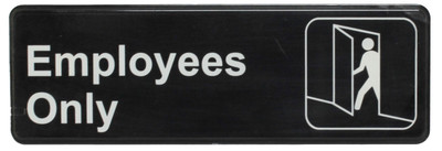Thunder Group PLIS9304BK 9" x 3" White Information Symbol Sign