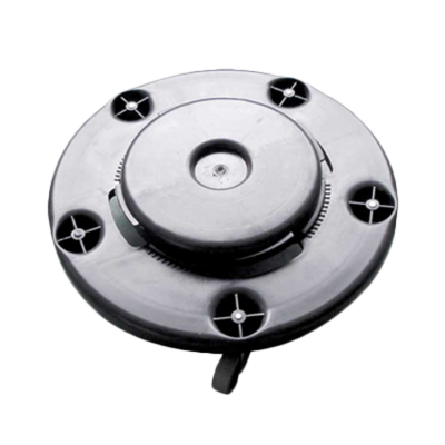 Thunder Group PLTCD005 18" x 6" Black Plastic Trash Can Dolly