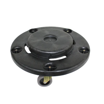 Thunder Group PLTCD005 18" x 6" Black Plastic Trash Can Dolly