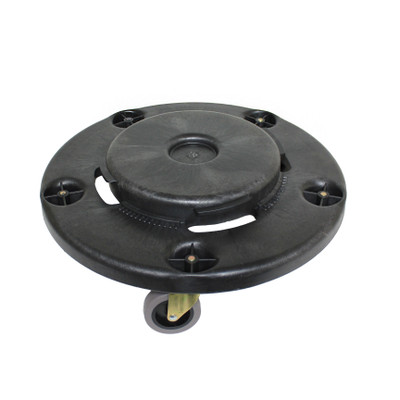 Thunder Group PLTCD005 18" x 6" Black Plastic Trash Can Dolly