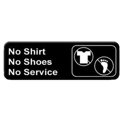 Thunder Group PLIS9330BK 9&quot; x 3&quot; White Information Symbol Sign