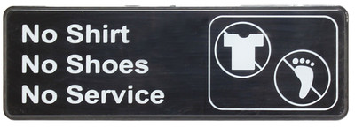 Thunder Group PLIS9330BK 9" x 3" White Information Symbol Sign
