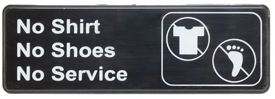 Thunder Group PLIS9330BK 9" x 3" White Information Symbol Sign