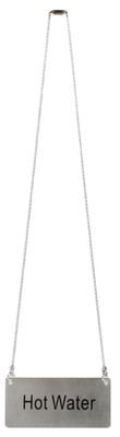 Thunder Group SLCS3175 3.5" L x 1.75" H Stainless Steel "Hot Water" Beverage Chain Sign