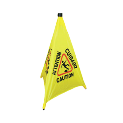 Thunder Group PLFCS332 31" H Yellow Plastic Triangle Pop-Up Safety Cone