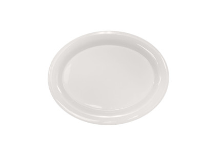 Thunder Group CR213V 13.5" W x 10.5" D Ivory Melamine Oval Platter