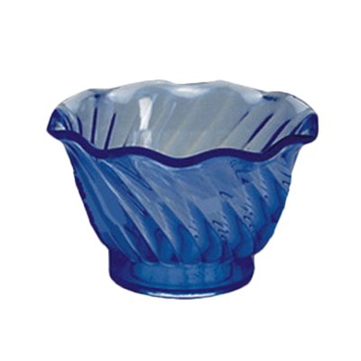 Thunder Group PLDS005B 5 Oz. Blue Plastic Swirl Tulip Shaped Dessert Dish