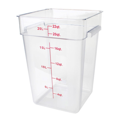 Thunder Group PLSFT022PC 22 Qt. Clear Polycarbonate Square Food Storage Container
