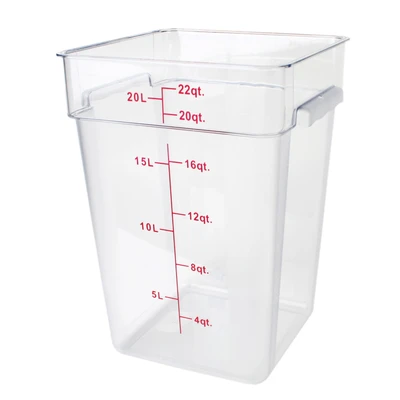 Thunder Group PLSFT022PC 22 Qt. Clear Polycarbonate Square Food Storage Container