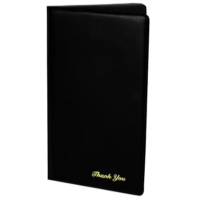 Thunder Group PCPC-1BL 5.75 " W x 9.5" H Black Double Panel Check Presentation Holder
