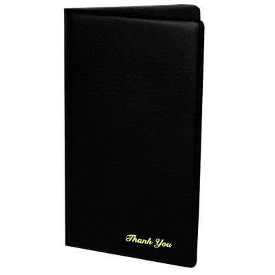Thunder Group PCPC-1BL 5.75 " W x 9.5" H Black Double Panel Check Presentation Holder