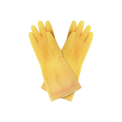 Thunder Group PLGL001 8.5" x 13" Yellow Heavy Duty Latex Regular Dishwashing Glove