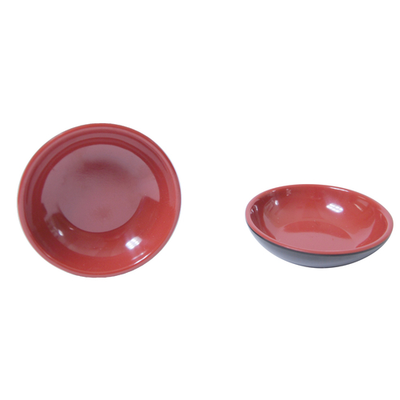 Thunder Group 1101JBR 1 Oz. Red and Black Melamine Two-Tone Sauce Dish