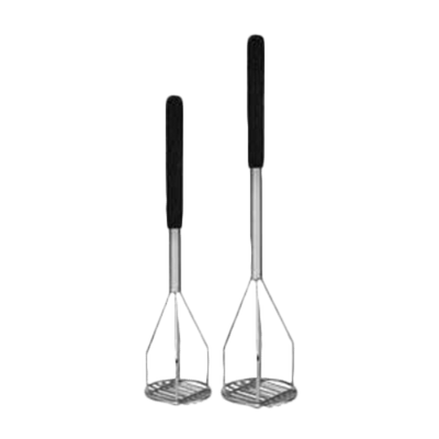 Thunder Group SLPMR018C 18" L Chrome Plated Round Face Soft Grip Handle Potato Masher