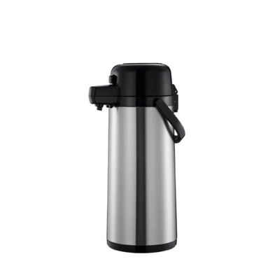 Thunder Group ASPG330 101 Oz. Stainless Steel Black Push Button Top Airpot