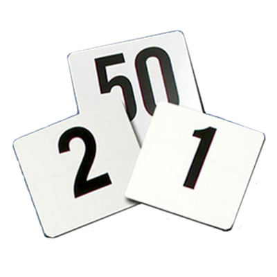 Thunder Group PLTN4050 4&quot; x 4&quot; Plastic Table 1 to 50 Number Cards