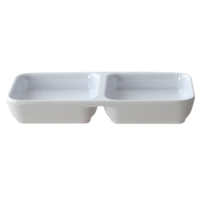 Thunder Group 19002WT 4 Oz. White Rectangular Melamine Classic Sauce Dish