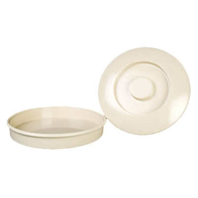 Thunder Group NS608T 8.25" Dia. NuStone Tan Melamine Tortilla Server with Lid