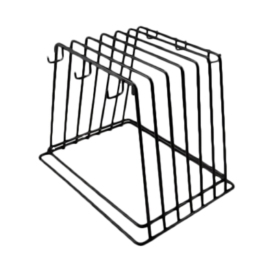 Thunder Group PLCBR006 Black Powder Coated Steel Wire 6 Slots Cutting Board Rack