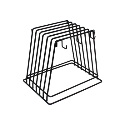 Thunder Group PLCBR006 Black Powder Coated Steel Wire 6 Slots Cutting Board Rack