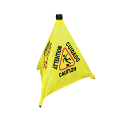 Thunder Group PLFCS330 19.5" H Yellow Plastic Triangle Pop-Up Safety Cone