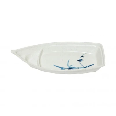 Thunder Group 8005BB 22 Oz. Blue Bamboo Melamine Sushi Boat