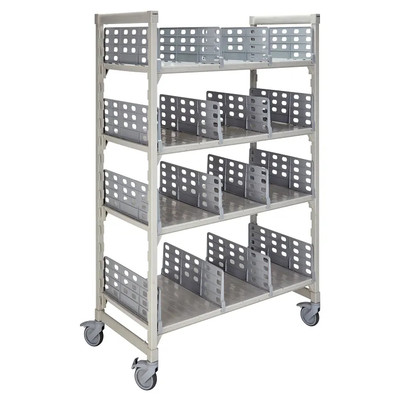 Cambro CPM244875FX4480 48" W x 75" H x 24" D Speckled Gray Steel Camshelving Premium Mobile Flex Station Unit
