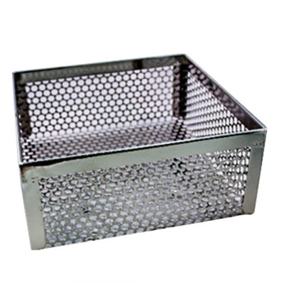 Quik n' Crispy 5020509 7" W x 7" D x 3" H Perforated Stainless Steel Mini Cooking Basket