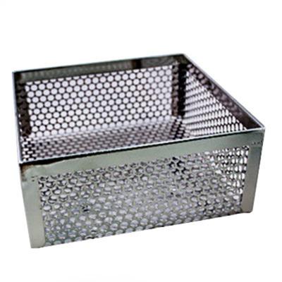 Quik n' Crispy 5020509 7" W x 7" D x 3" H Perforated Stainless Steel Mini Cooking Basket