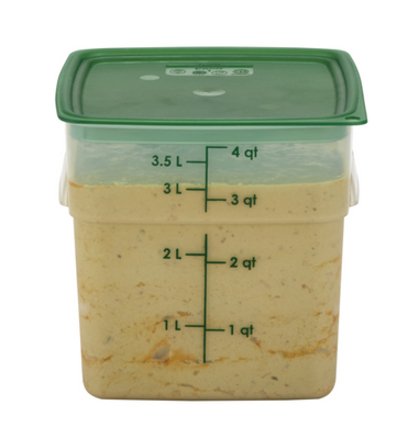 Cambro 4SFSPROPP190 4 Qt. Clear Polyethylene Square CamSquare FreshPro Food Container - 6/Case