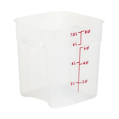 Cambro 8SFSPROPP190 8 Qt. Clear Polycarbonate Square CamSquare FreshPro Food Container