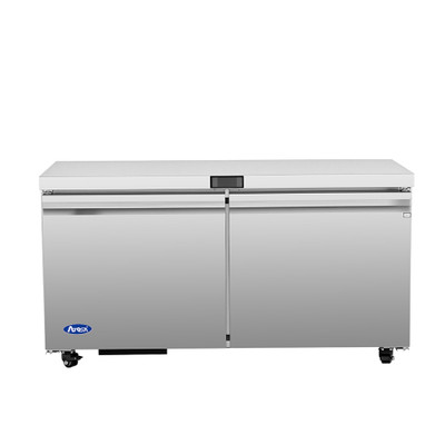 Atosa AUF60SD 15 Cu. Ft. Stainless Steel 2 Solid Doors Reach-In Undercounter Freezer- 115 Volts