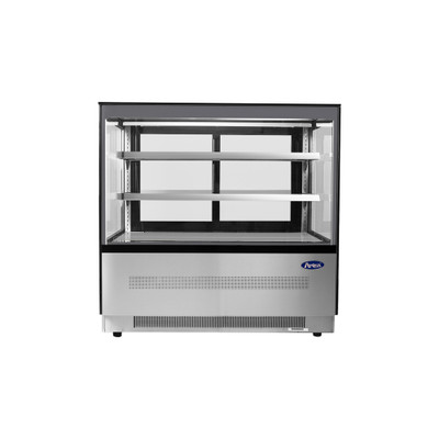 Atosa RDCS-48 15.1 Cu. Ft. Black Stainless Steel Floor Model Refrigerated Display Case - 120 Volts