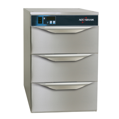 Alto-Shaam 500-3DN Stainless Steel Free Standing Halo Heat Narrow Warming 3 Drawers - 120 Volts