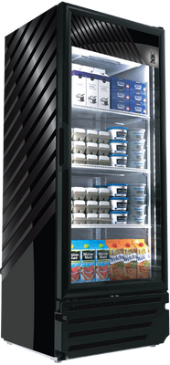 Akita AGM-12 11.5 Cu. Ft. Black 1 Hinged Glass Door One-Section Refrigerated Merchandiser - 115 Volts