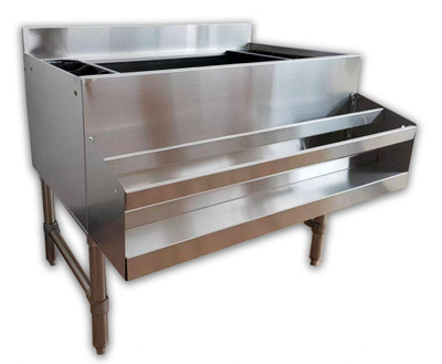 Omcan USA 47520 36" W x 29" D x 33" H Stainless Steel and Galvanized Ice Bin