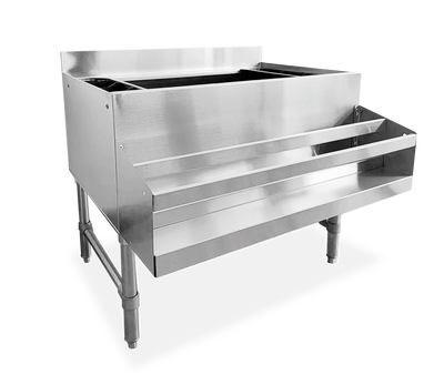 Omcan USA 47520 36" W x 29" D x 33" H Stainless Steel and Galvanized Ice Bin