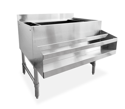Omcan USA 47520 36" W x 29" D x 33" H Stainless Steel and Galvanized Ice Bin
